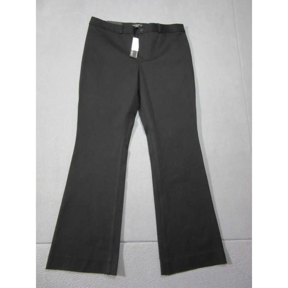 Banana Republic Pants Womens 10 Black Stretch Fitted Solan Straight Leg Mid Rise